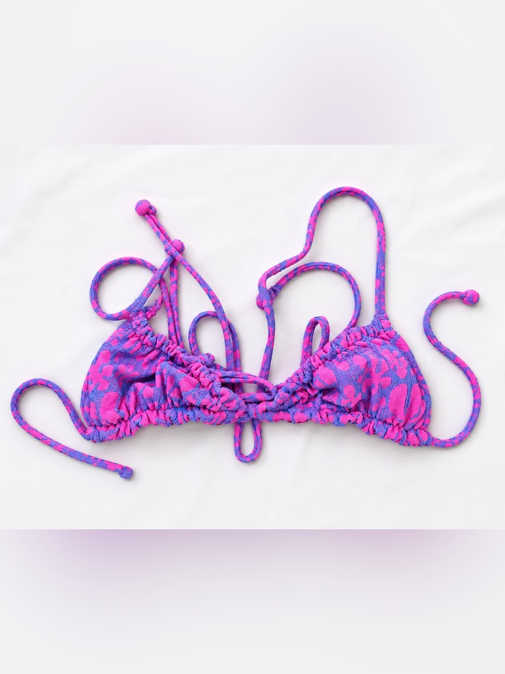 XS Kulani Kinis ✨ Retro Pink and periwinkle blue Bikini Top